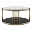 Furniture of America Kual Contemporary Metal 1-Shelf Coffee Table in Brass