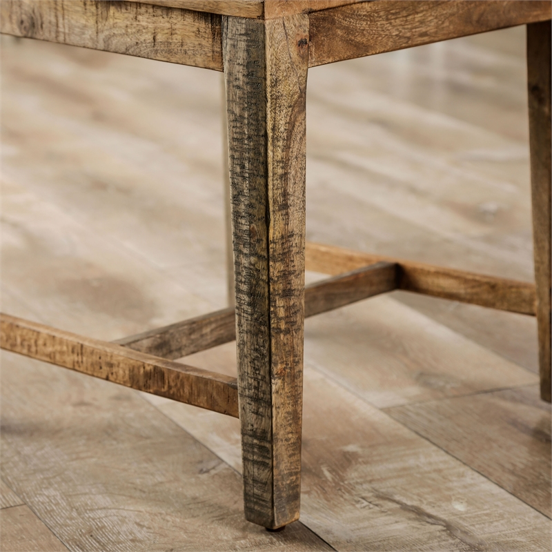 Furniture of America Pluto Solid Wood Dining Chair in Natural Tone (Set of 2)
