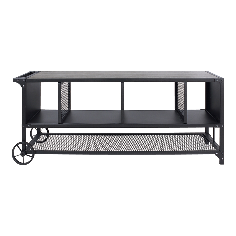 Furniture of America Lelah Industrial Metal Multi-Functional TV Stand in Gray