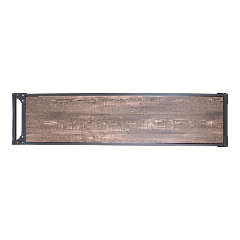 Furniture of America Lelah Industrial Metal Multi-Functional TV Stand in Walnut