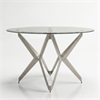 Furniture of America Fedora Modern Metal Round Dining Table in Champagne Gold