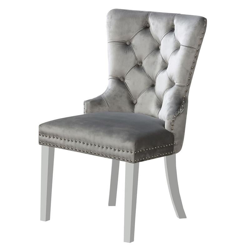 Furniture of America Edi Metal 5-Piece Dining Table Set in White and Gray