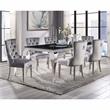 Furniture of America Edi Metal 7-Piece Dining Table Set in Black and Gray