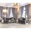 Furniture of America Luo Glam Fabric Tufted 2-Piece Sofa Set in Gray
