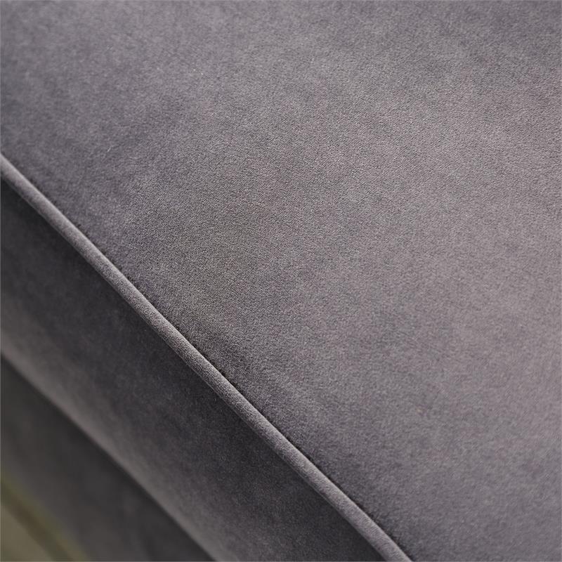 Furniture of America Luo Glam Fabric Tufted Loveseat with Pillow in Gray