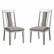 Furniture of America Fie Rustic Wood Padded Side Chair in White (Set of 2)