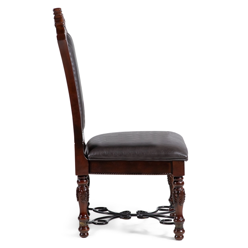 Furniture of America Exa Wood Padded Side Chair in Brown Cherry (Set of 2)