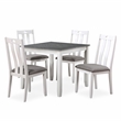 Furniture of America Zinia Transitional Wood 5-Piece Dining Table Set in White