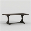 Furniture of America Taz Rustic Solid Wood Trestle Dining Table in Black