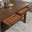 Furniture of America Ena Rustic Solid Wood Storage Counter Dining Table in Oak