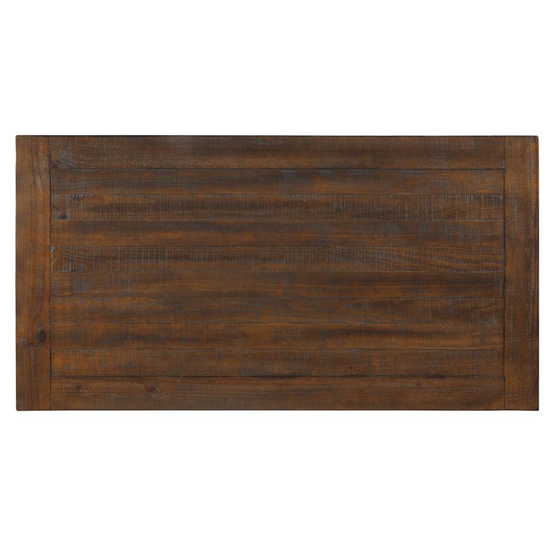 Furniture of America Ena Rustic Solid Wood Storage Counter Dining Table in Oak