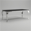 Furniture of America Edi Glam Rectangle Glass Top Dining Table in Black