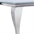Furniture of America Edi Glam Rectangle Glass Top Dining Table in White