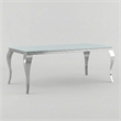 Furniture of America Edi Glam Rectangle Glass Top Dining Table in White