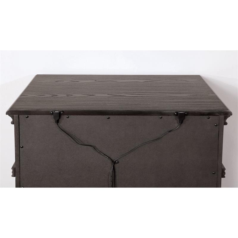 Furniture of America Charo Wood 2-Drawer Nightstand with USB Port in Gray