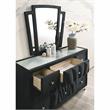 Furniture of America Sakan Transitional Fabric and Wood Framed Mirror in Black