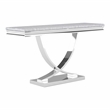 Furniture of America Linke Glam Metal Pedestal Console Table in Chrome