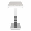 Furniture of America Linke Glam Metal Pedestal Console Table in Chrome