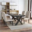Furniture of America Kay Rustic Wood 5-Piece Dining Set in Black and Beige
