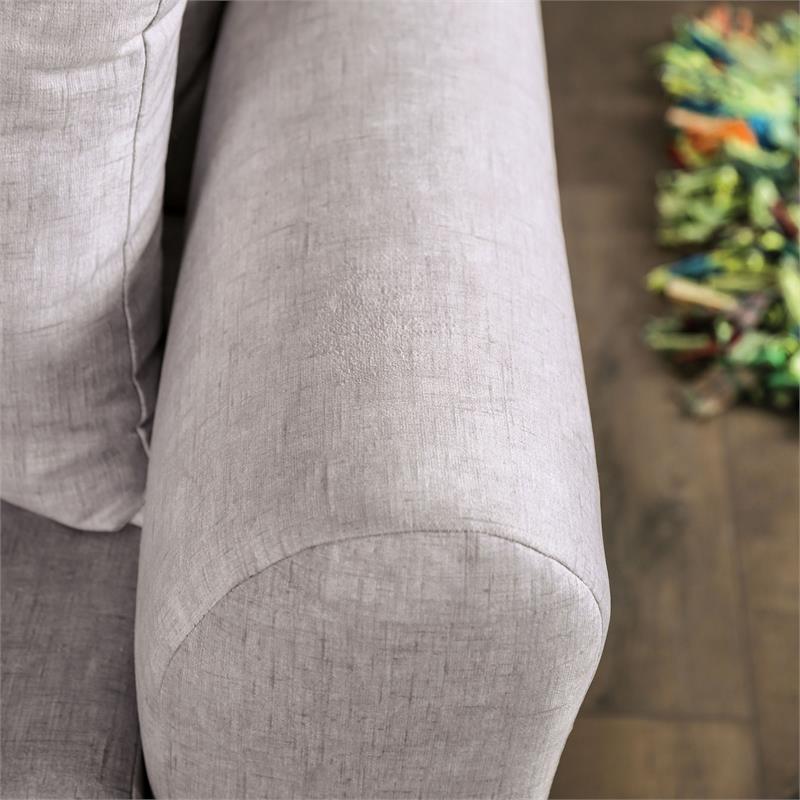 Furniture of America Argan Contemporary Fabric Upholstered Loveseat in Gray