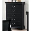 Furniture of America Jussy Transitional Solid Wood 5-Drawer Chest in Black