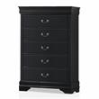 Furniture of America Jussy Transitional Solid Wood 5-Drawer Chest in Black