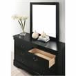 Furniture of America Jussy Transitional Solid Wood Framed Mirror in Black