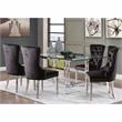 Furniture of America Hartly Contemporary Metal 5-Piece Dining Table Set in Black