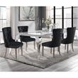 Furniture of America Edi Metal 5-Piece Dining Table Set in White and Black