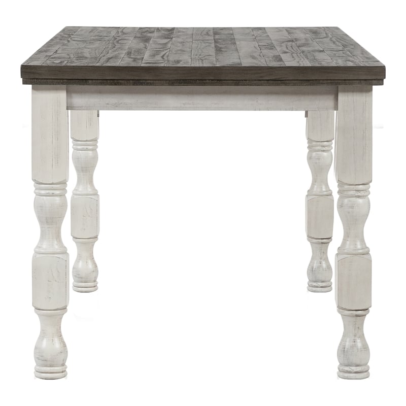 Furniture of America Treon Wood Rectangle Counter Dining Table in Antique White