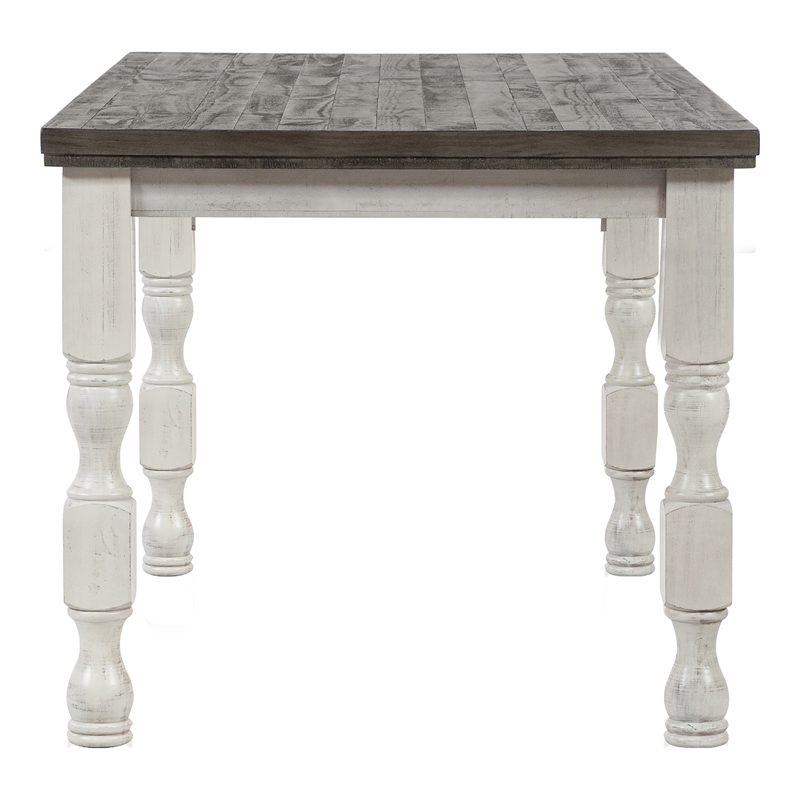 Furniture of America Treon Wood 7-Piece Counter Dining Set in Antique White