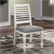 Furniture of America Treon Wood Padded Side Chair in Antique White (Set of 2)