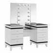 Furniture of America Dinz Wood 3-Piece Vanity Set with Light Bulbs in White