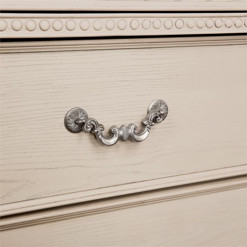 Furniture of America Charo Solid Wood 2-Piece Dresser and Mirror Set in White