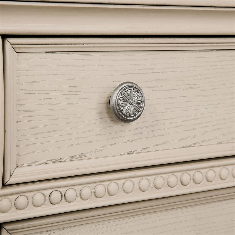 Furniture of America Charo Solid Wood 2-Piece Dresser and Mirror Set in White
