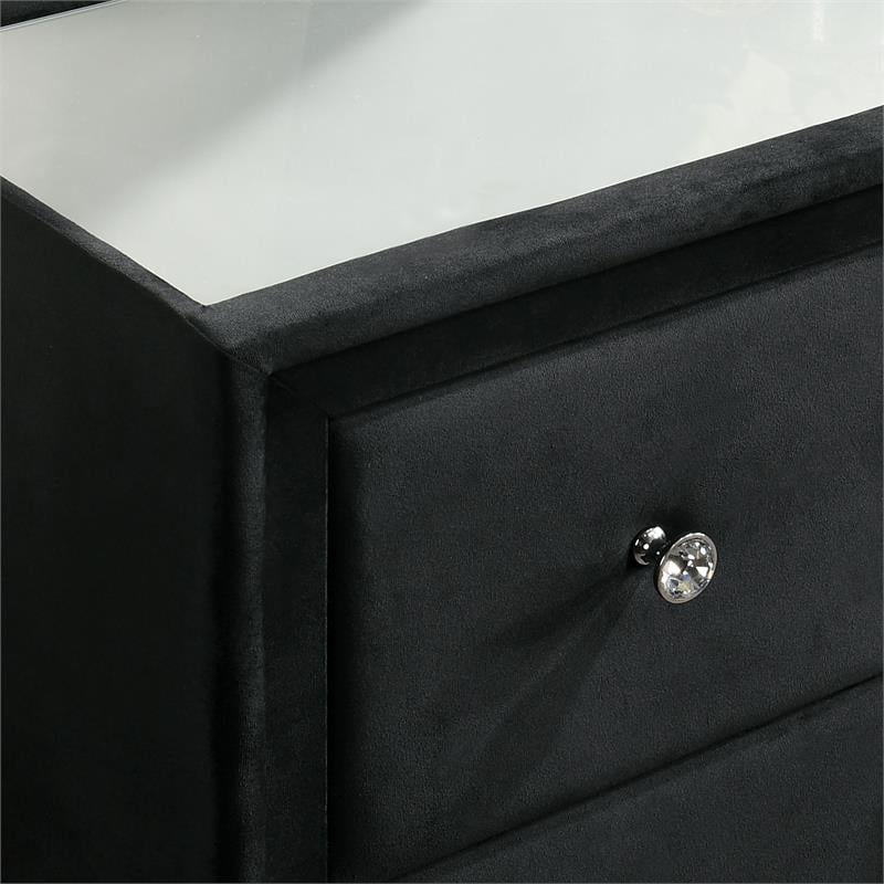 Furniture of America Sakan Solid Wood 2-Piece Dresser and Mirror Set in Black