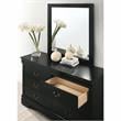 Furniture of America Jussy Solid Wood 2-Piece Dresser and Mirror Set in Black