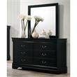 Furniture of America Jussy Solid Wood 2-Piece Dresser and Mirror Set in Black