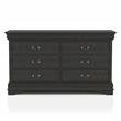Furniture of America Jussy Solid Wood 2-Piece Dresser and Mirror Set in Gray