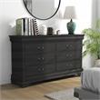 Furniture of America Jussy Solid Wood 2-Piece Dresser and Mirror Set in Gray