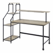 Furniture of America Landon Black Metal Desk with Reversible Bookcase
