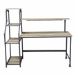 Furniture of America Landon Black Metal Desk with Reversible Bookcase