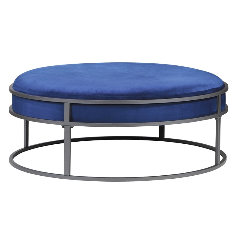 Furniture of America Olive Navy Velvet Fabric 39