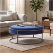 Furniture of America Olive Navy Velvet Fabric 39