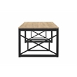 Furniture of America Olive Metal 2-Piece Coffee Table Set in Oak and Black