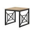 Furniture of America Olive Metal 2-Piece Coffee Table Set in Oak and Black