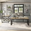 Furniture of America Olive Metal 2-Piece Coffee Table Set in Oak and Black