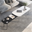Furniture of America Jax Wood Nesting Coffee Table in White and Black
