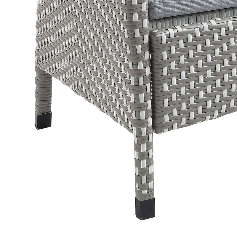 Furniture of America Azur Gray Metal Wicker Patio Conversation Loveseat