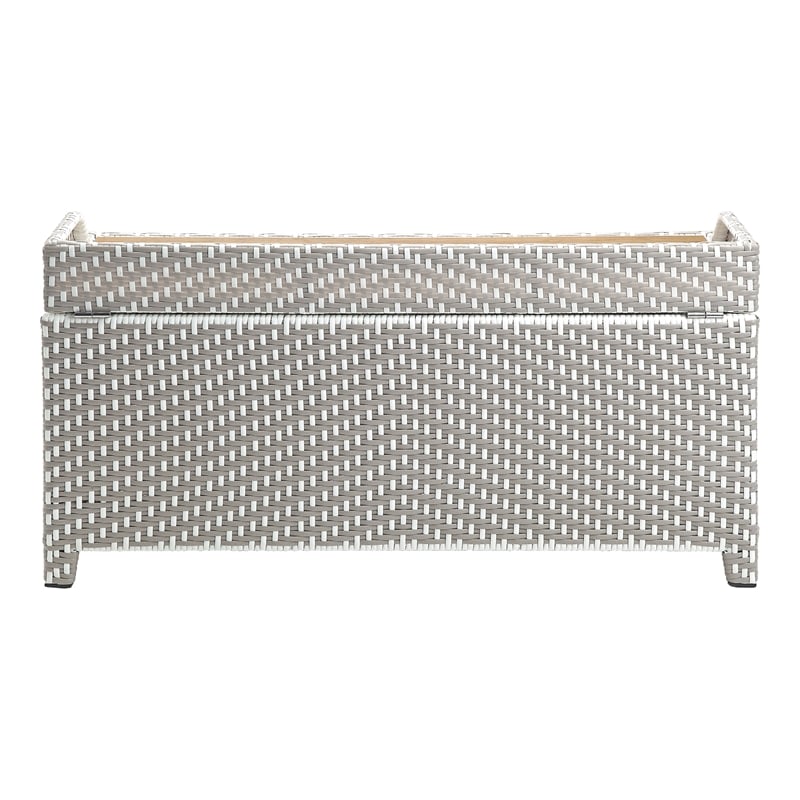 Furniture of America Azur Gray Poolside Outdoor Wicker Metal Storage Bench